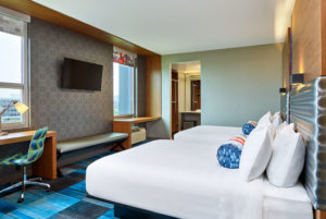 Interior photo of Aloft hotel room