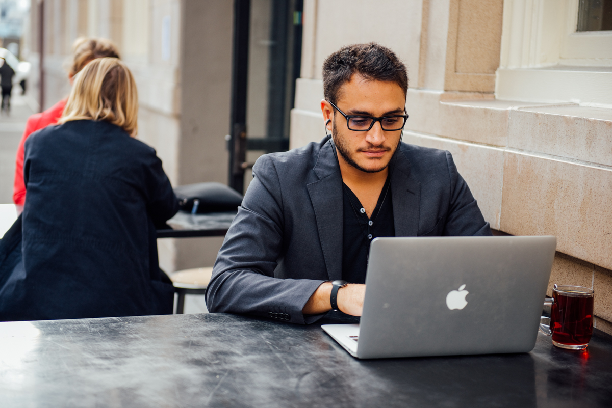 Man looking at computer
